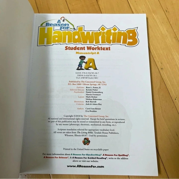 A Reason For Handwriting Manuscript A Worktext  NEW Creased Cover Clean Pages - Picture 3 of 6